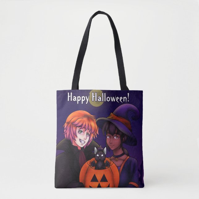 Tote Bag Joyeux costumes d'Halloween (Devant)