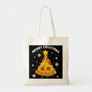 Tote Bag Joyeux Crustmas Pizza Arbre de Noël Joyeux Noël