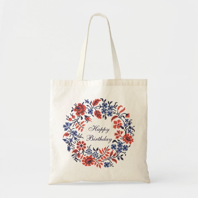 Tote Bag Joyeux cycle des fleurs d'anniversaire (Devant)