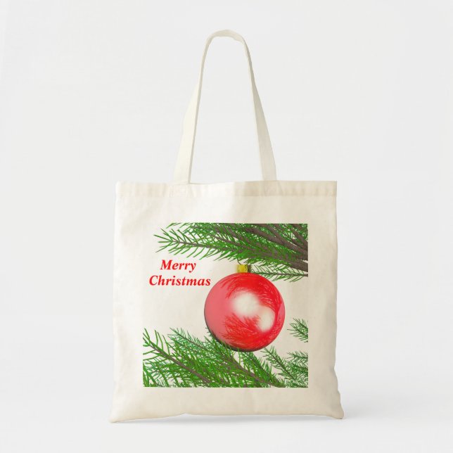 Tote Bag Joyeux décor d'arbre de Noël (Devant)