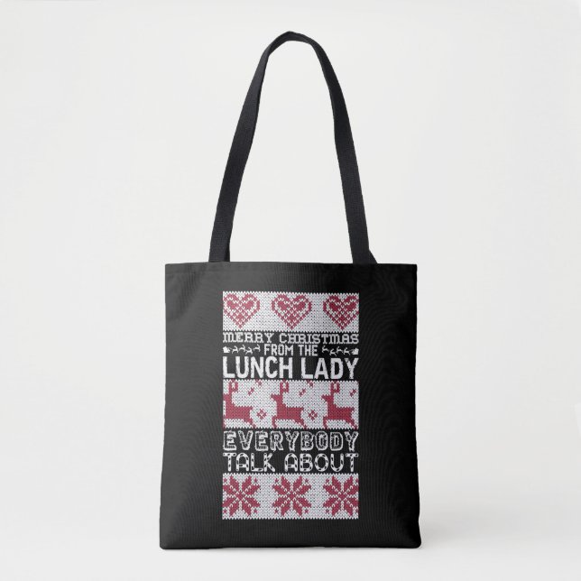 Tote Bag Joyeux Déjeuner de Noël Dame Tout Le Monde Parle D (Devant)