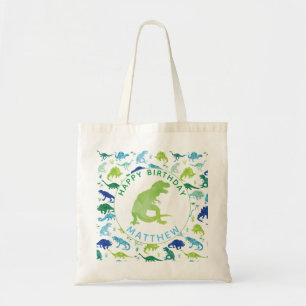 Tote Bag Joyeux Dinosaur anniversaire Personnalisé Enfants