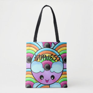 Tote Bag Joyeux Donut avec un arc-en-ciel unique mignon