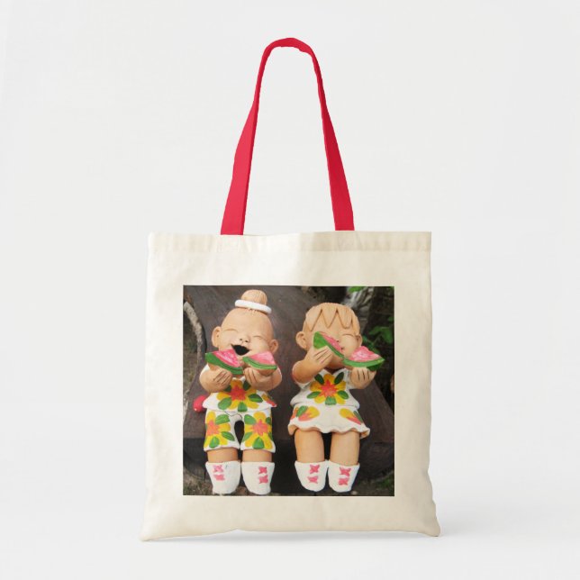 Tote Bag Joyeux enfants de pastèque (Devant)