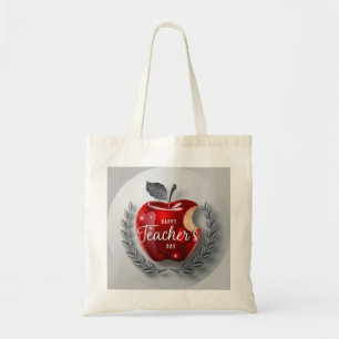 Tote Bag Joyeux Enseignants Jour Classy Rouge Pomme