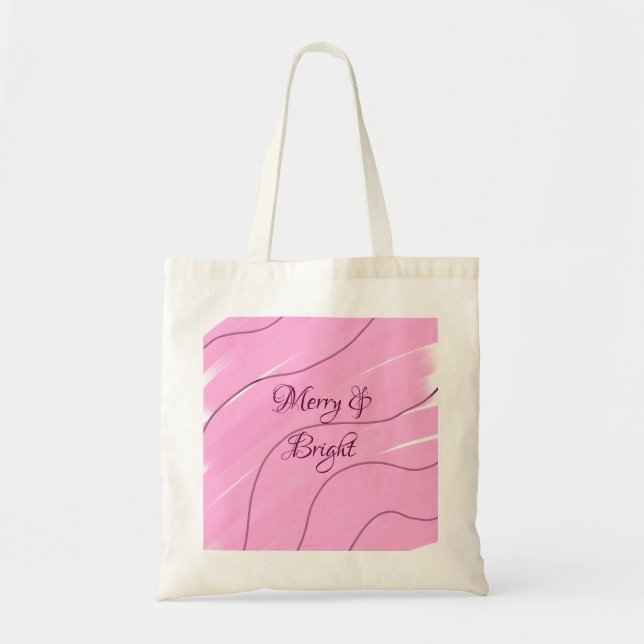 Tote Bag Joyeux et brillant rose bouclé doodé design mode g (Devant)