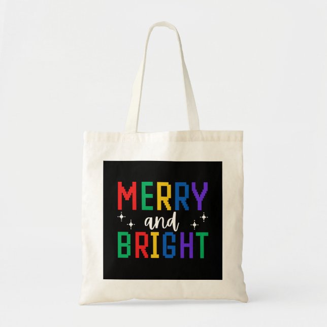 Tote Bag Joyeux Et Lumineux Noël (Devant)