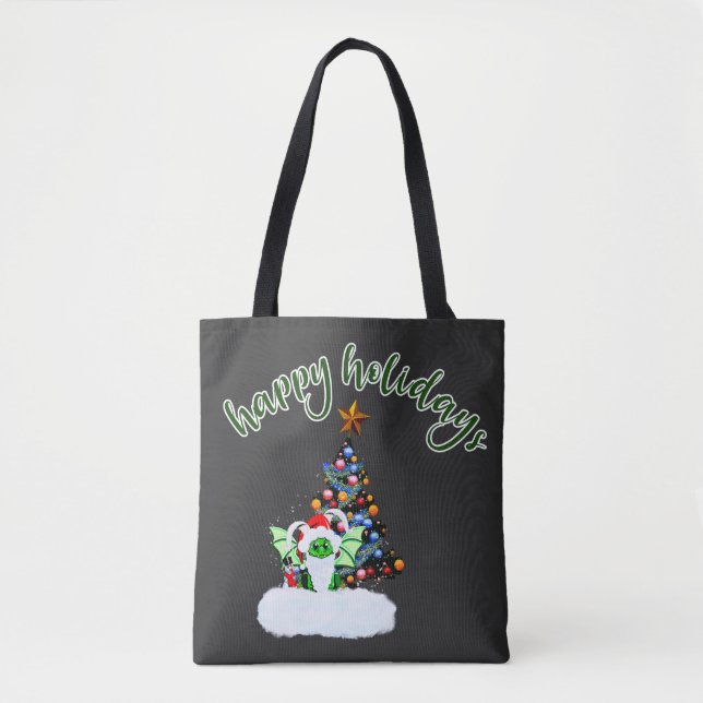 Tote Bag Joyeux et Noël magique avec un Twist Dragon (Devant)