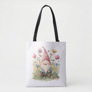 Tote Bag Joyeux Gnome Dans Le Jardin