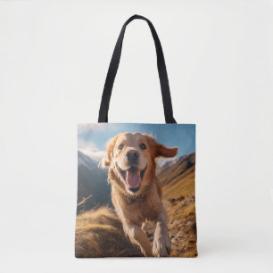 Tote Bag Joyeux Golden Retriever en cours