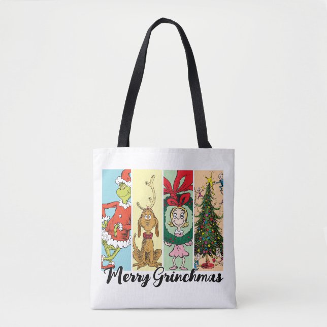 Tote Bag Joyeux Grinchmas Collage de vacances (Devant)
