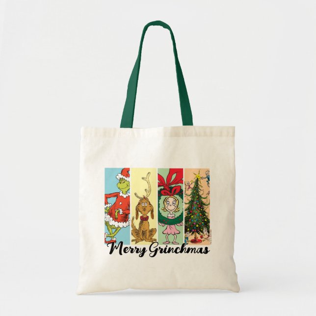 Tote Bag Joyeux Grinchmas Collage de vacances (Devant)