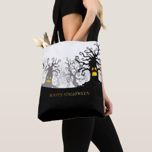 Tote Bag Joyeux Halloween avec les arbres Éffrayants