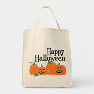 Tote Bag Joyeux Halloween avec les citrouilles et Jack O La