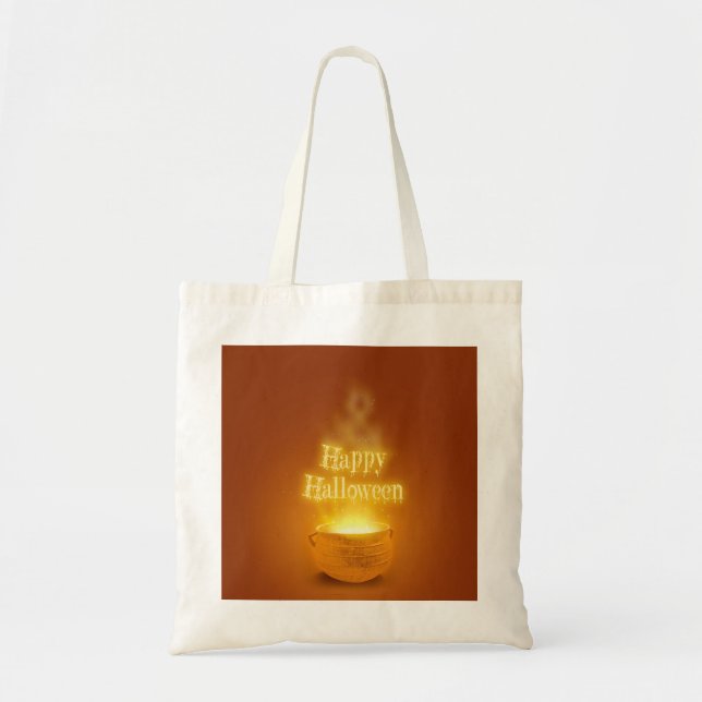 Tote Bag Joyeux Halloween Chaudron de Sorcière (Devant)