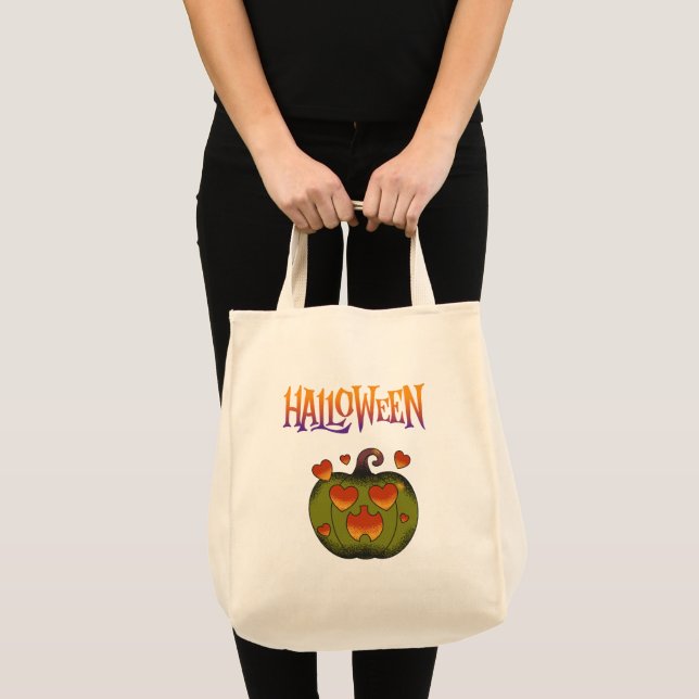Tote Bag Joyeux Halloween drôle Citrouille  (Devant (produit))