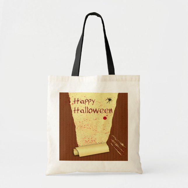Tote Bag Joyeux Halloween Fond d'écran sanglant (Devant)