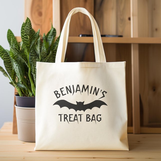 Tote Bag Joyeux Halloween Treat Nom personnalisé mignonne (Custom Tote Bag)