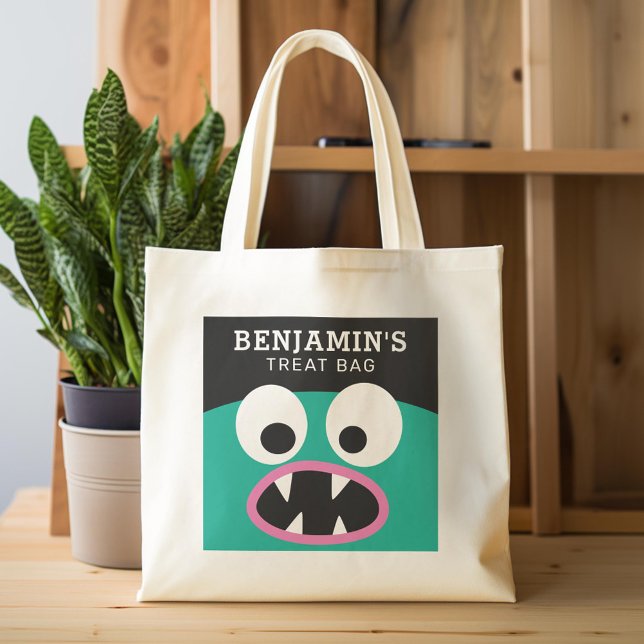 Tote Bag Joyeux Halloween Treat Personnalisé Nom mignon Mon (Custom Tote Bag)