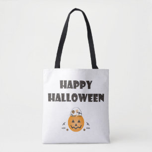 Tote Bag Joyeux Halloween Trick Ou Treat Jack-o'-lantern