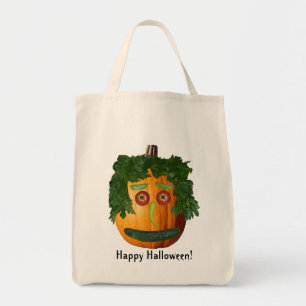 Tote Bag Joyeux Halloween ! - Visage Citrouille non coupé