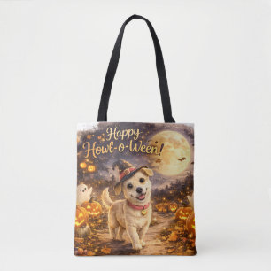 Tote Bag Joyeux Howl-o-Ween Chien Mignon Design Halloween