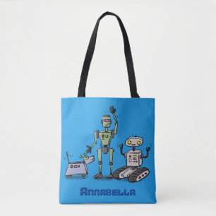 Tote Bag Joyeux joli dessin de trois robots trio