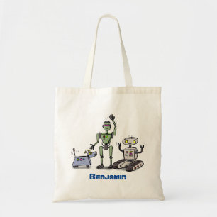 Tote Bag Joyeux joli dessin de trois robots trio