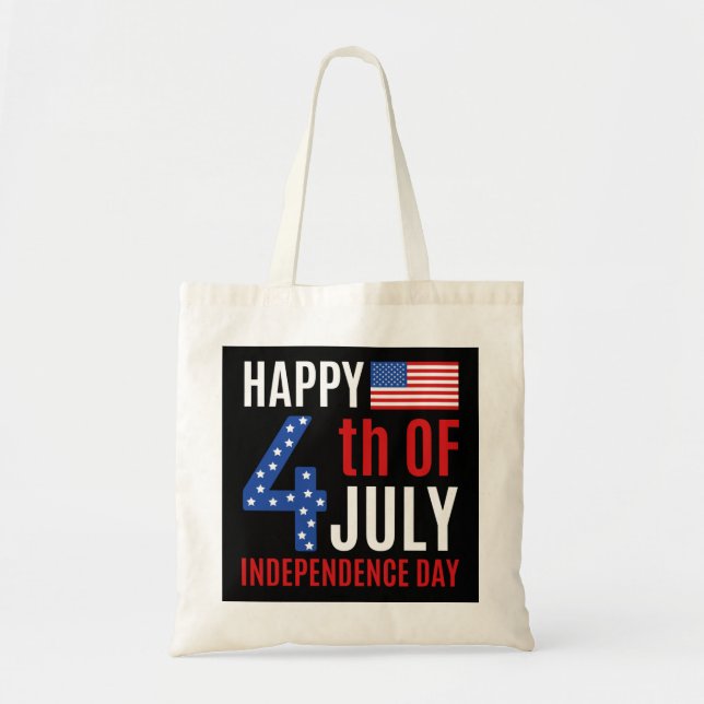 Tote Bag Joyeux Jour de l'Indépendance 4 juillet (Devant)