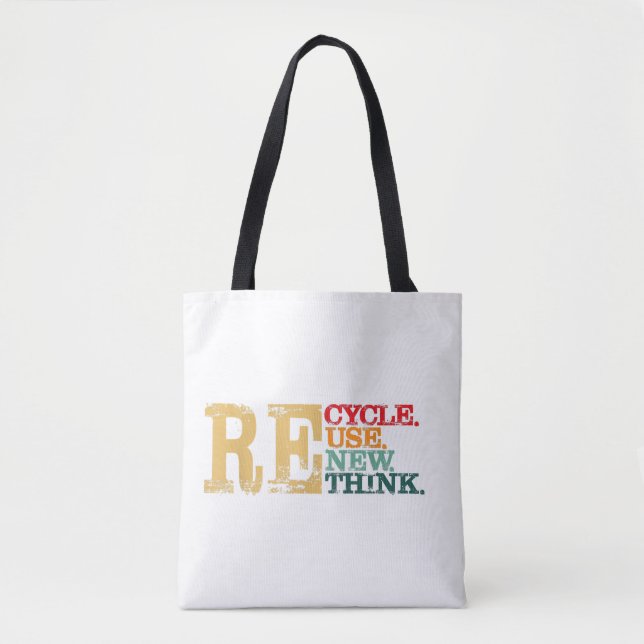 Tote Bag Joyeux Jour des terres Recycle Réutiliser Renouvel (Devant)