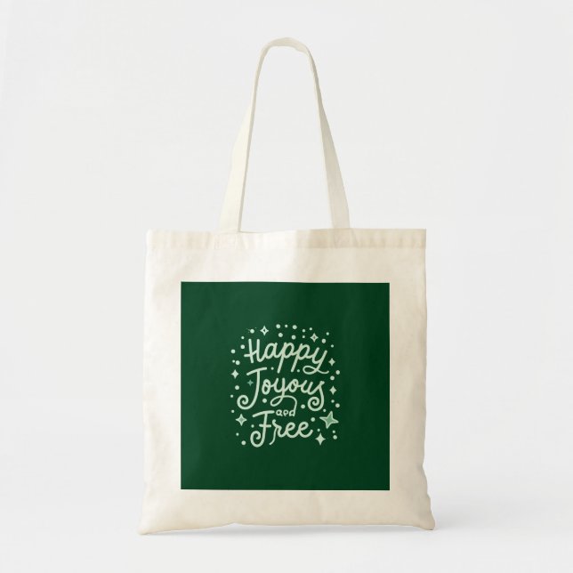 Tote Bag Joyeux, Joyeux, Libre, Joyeux, Noël (Devant)