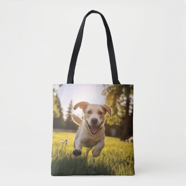 Tote Bag Joyeux Labrador Puppy Running (Devant)