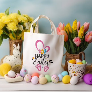 Tote Bag Joyeux lapin mignon de Pâques longues oreilles cha