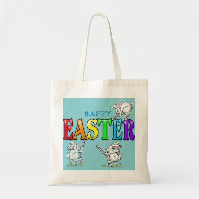 Tote Bag Joyeux lapins de Pâques (Devant)