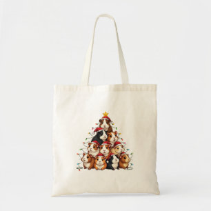 Tote Bag Joyeux Noël à l'Arbre de Noël à la Guinée Pig