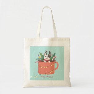 Tote Bag Joyeux Noël : Art de l'illustration de chien