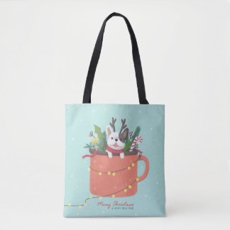 Tote Bag Joyeux Noël : Art de l'illustration de chien