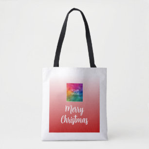 Tote Bag Joyeux Noël avec votre photo ou logo sur l'épaule
