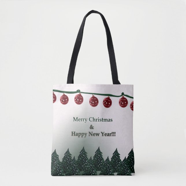 Tote Bag Joyeux Noël, Bonne Année Fourre-tout (Devant)