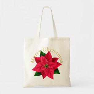 Tote Bag Joyeux Noël Bonne année Poinsettia Star