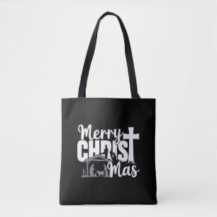 Tote Bag Joyeux Noël chrétien Jésus Famille