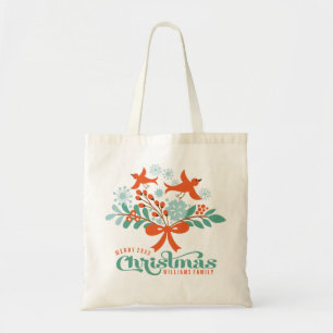 Tote Bag Joyeux Noël Colorful Wreath Birds