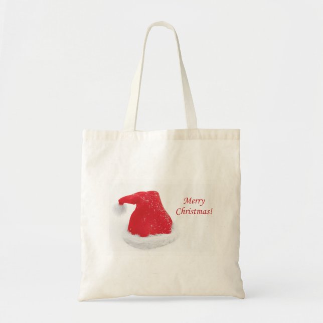 Tote Bag Joyeux Noël décoratif personnalisé Chapeau de Noël (Devant)