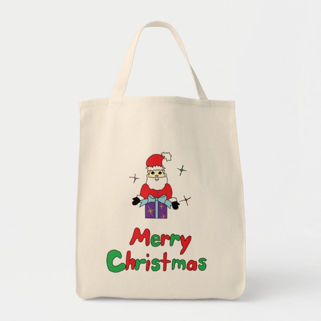 Tote Bag Joyeux Noël du père noël (Devant)
