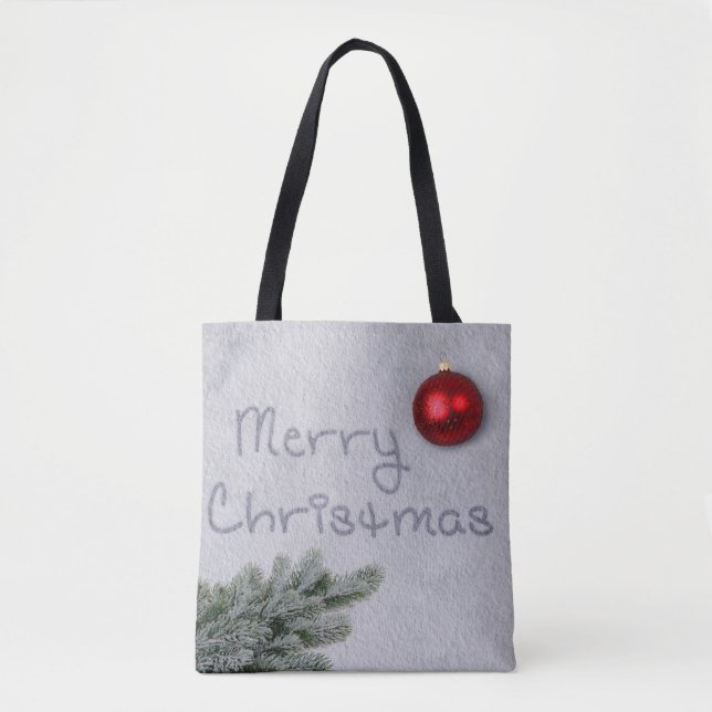 Tote Bag Joyeux Noël écrit dans la neige (Devant)