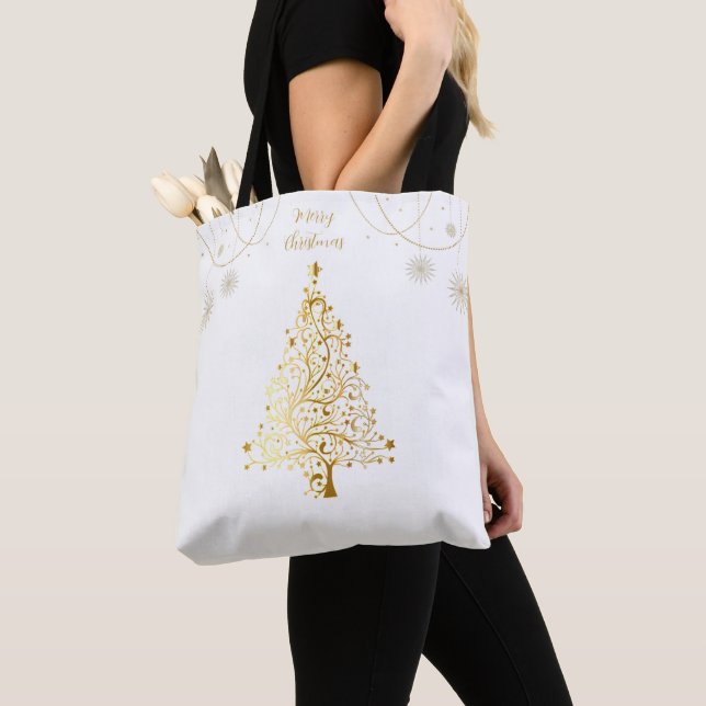 Tote Bag Joyeux Noël en or (De près)
