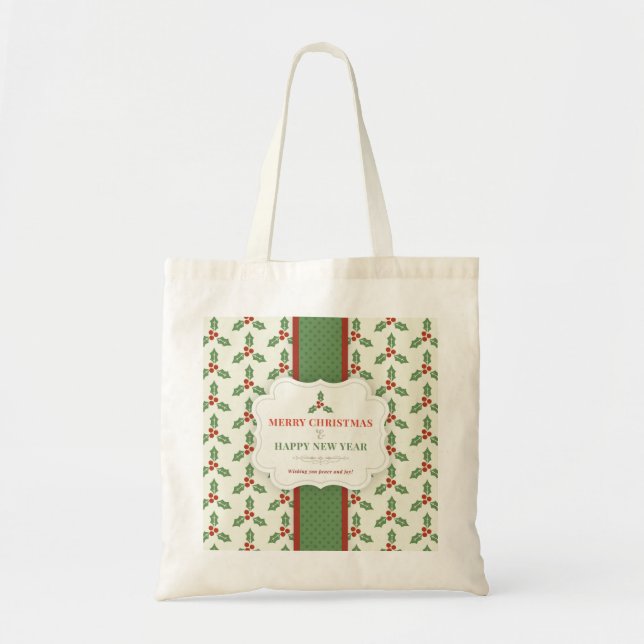 Tote Bag Joyeux Noël et Bonne Année (Devant)