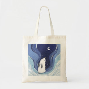Tote Bag Joyeux Noël : Lapin, la Lune et les étoiles
