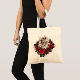 Tote Bag Joyeux Noël Maine Coon Cat