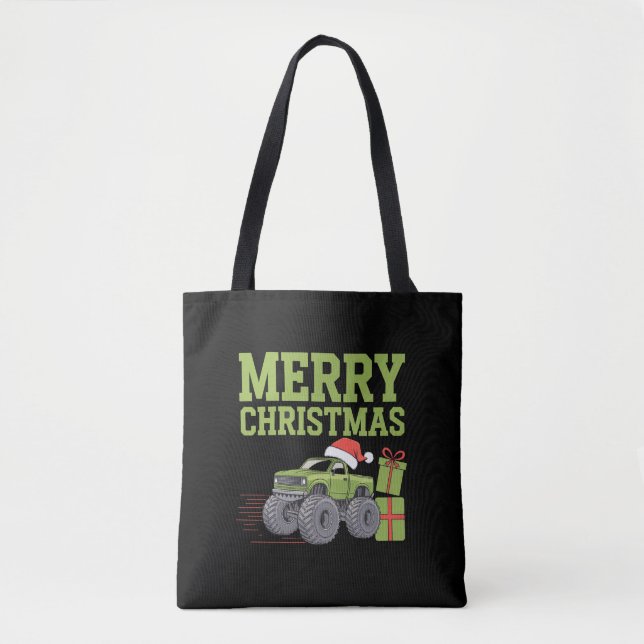 Tote Bag Joyeux Noël Monster Camion Toddler Boys Noël (Devant)